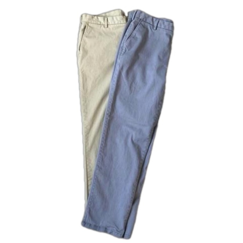 IZOD (2) Saltwater Wash Chinos Stretch Straight Leg Tan and Grey Set Men 32 x 30